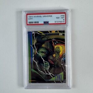 1993 Marvel Universe Loki #49 PSA 8 NM-MT Trading Card SkyBox Marvel Villain